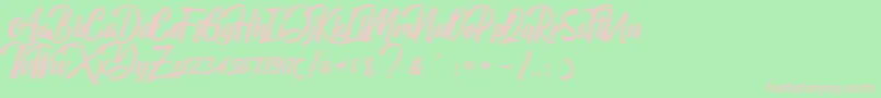 Boomerang Font – Pink Fonts on Green Background