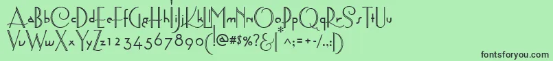 Шрифт AstoriaDecoMedium – чёрные шрифты на зелёном фоне