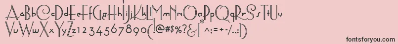 AstoriaDecoMedium-fontti – mustat fontit vaaleanpunaisella taustalla