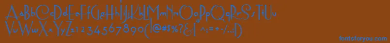 AstoriaDecoMedium-fontti – siniset fontit ruskealla taustalla