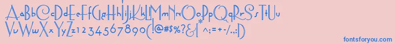 AstoriaDecoMedium Font – Blue Fonts on Pink Background