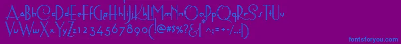 Шрифт AstoriaDecoMedium – синие шрифты на фиолетовом фоне