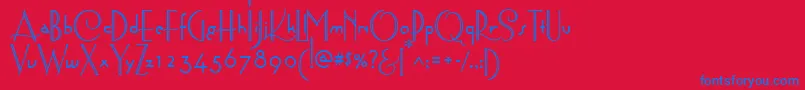 AstoriaDecoMedium-fontti – siniset fontit punaisella taustalla