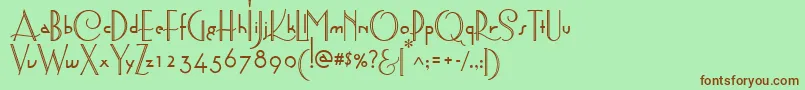 Шрифт AstoriaDecoMedium – коричневые шрифты на зелёном фоне