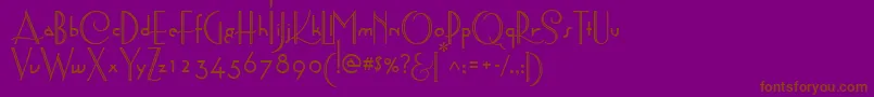 AstoriaDecoMedium-Schriftart – Braune Schriften auf violettem Hintergrund