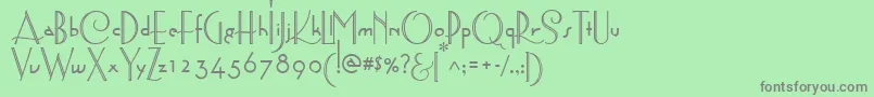 AstoriaDecoMedium Font – Gray Fonts on Green Background