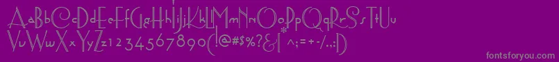 フォントAstoriaDecoMedium – 紫の背景に灰色の文字