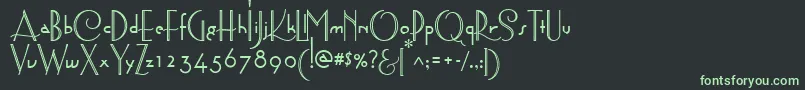 AstoriaDecoMedium Font – Green Fonts on Black Background
