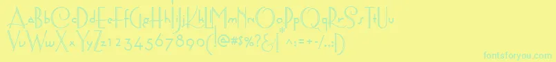 AstoriaDecoMedium Font – Green Fonts on Yellow Background