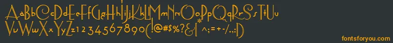 Шрифт AstoriaDecoMedium – оранжевые шрифты на чёрном фоне