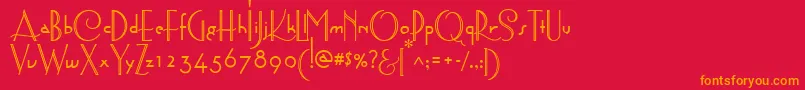 Шрифт AstoriaDecoMedium – оранжевые шрифты на красном фоне