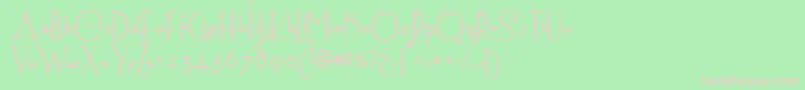 AstoriaDecoMedium-Schriftart – Rosa Schriften auf grünem Hintergrund