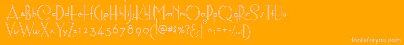 AstoriaDecoMedium-fontti – vaaleanpunaiset fontit oranssilla taustalla