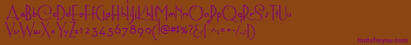 AstoriaDecoMedium Font – Purple Fonts on Brown Background