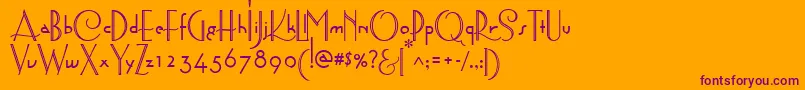 AstoriaDecoMedium Font – Purple Fonts on Orange Background