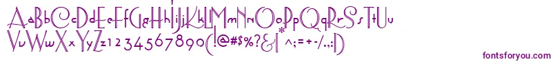 AstoriaDecoMedium-Schriftart – Violette Schriften auf weißem Hintergrund