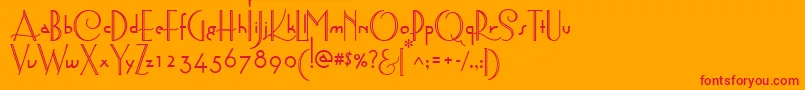 AstoriaDecoMedium Font – Red Fonts on Orange Background