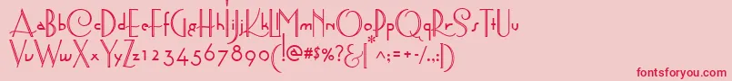 AstoriaDecoMedium-fontti – punaiset fontit vaaleanpunaisella taustalla