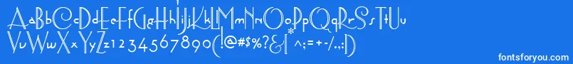 Шрифт AstoriaDecoMedium – белые шрифты на синем фоне
