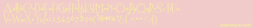 AstoriaDecoMedium-fontti – keltaiset fontit vaaleanpunaisella taustalla
