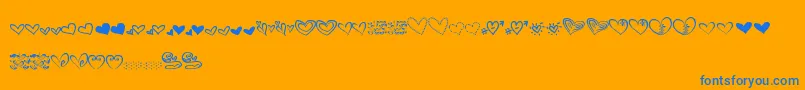 MtfHeartDoodle Font – Blue Fonts on Orange Background