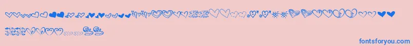 MtfHeartDoodle Font – Blue Fonts on Pink Background