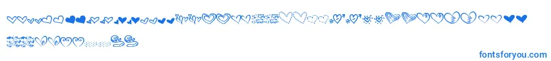 MtfHeartDoodle Font – Blue Fonts on White Background