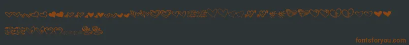 MtfHeartDoodle Font – Brown Fonts on Black Background