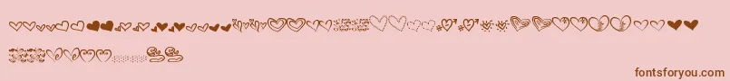 MtfHeartDoodle-Schriftart – Braune Schriften auf rosa Hintergrund