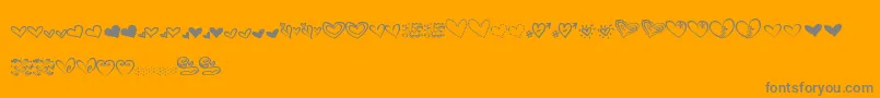 MtfHeartDoodle Font – Gray Fonts on Orange Background