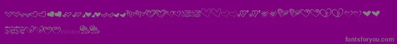 MtfHeartDoodle-Schriftart – Graue Schriften auf violettem Hintergrund