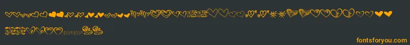 MtfHeartDoodle Font – Orange Fonts on Black Background