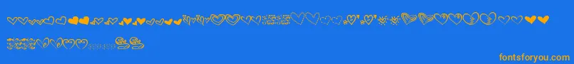 MtfHeartDoodle Font – Orange Fonts on Blue Background