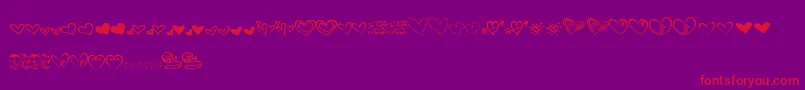 MtfHeartDoodle Font – Red Fonts on Purple Background