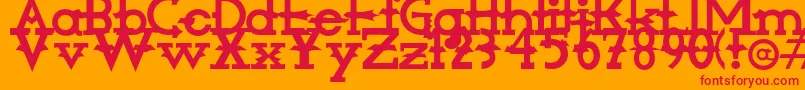 Czcionka Amorphic – czerwone czcionki na pomarańczowym tle