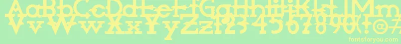Amorphic Font – Yellow Fonts on Green Background