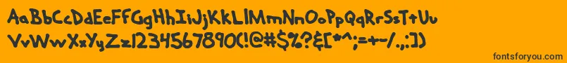 Шрифт HandMeDownSBrk – чёрные шрифты на оранжевом фоне