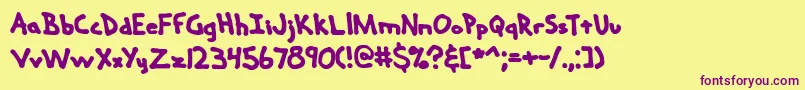 Шрифт HandMeDownSBrk – фиолетовые шрифты на жёлтом фоне