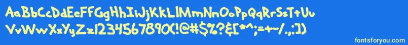 HandMeDownSBrk Font – Yellow Fonts on Blue Background