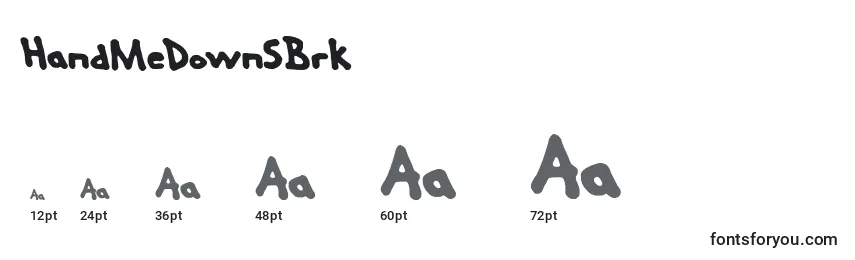 HandMeDownSBrk Font Sizes