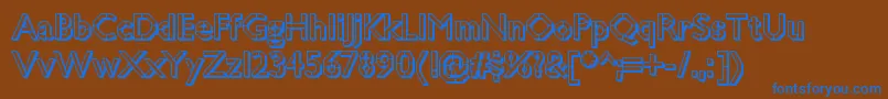 JillicanwarthreedRegular Font – Blue Fonts on Brown Background