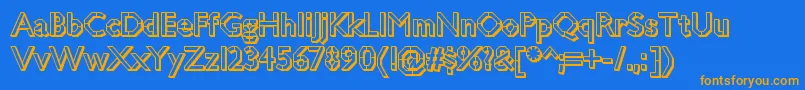 JillicanwarthreedRegular Font – Orange Fonts on Blue Background