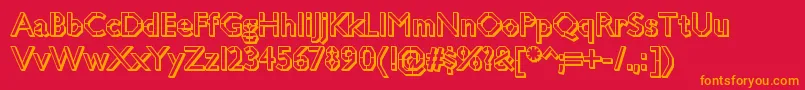 JillicanwarthreedRegular Font – Orange Fonts on Red Background