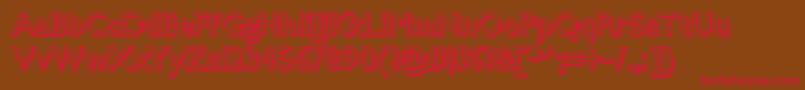 JillicanwarthreedRegular Font – Red Fonts on Brown Background