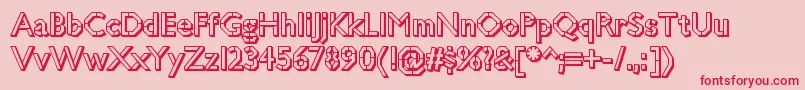 JillicanwarthreedRegular Font – Red Fonts on Pink Background