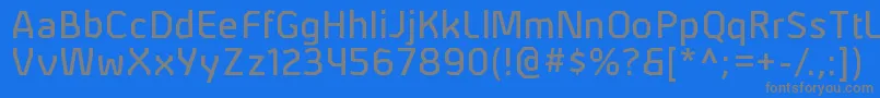 フォントAlphiirgRegular – 青い背景に灰色の文字