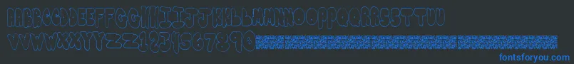 Bubbleyums Font – Blue Fonts on Black Background