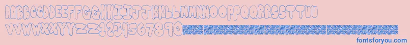 Bubbleyums Font – Blue Fonts on Pink Background