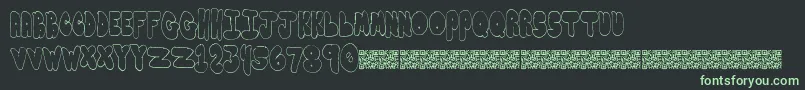 Bubbleyums Font – Green Fonts on Black Background