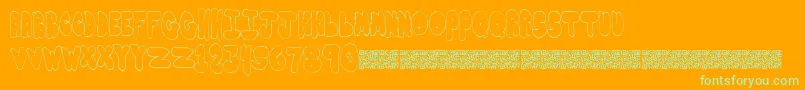 Bubbleyums Font – Green Fonts on Orange Background